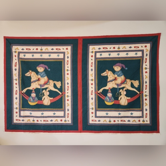 Vintage Baby Quilt (44" x 36") Fabric Panel, Marcia's Pony 1996 - Picture 2 of 12